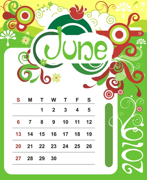 June — Stock Vector