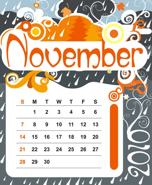 Listopad — Stockový vektor