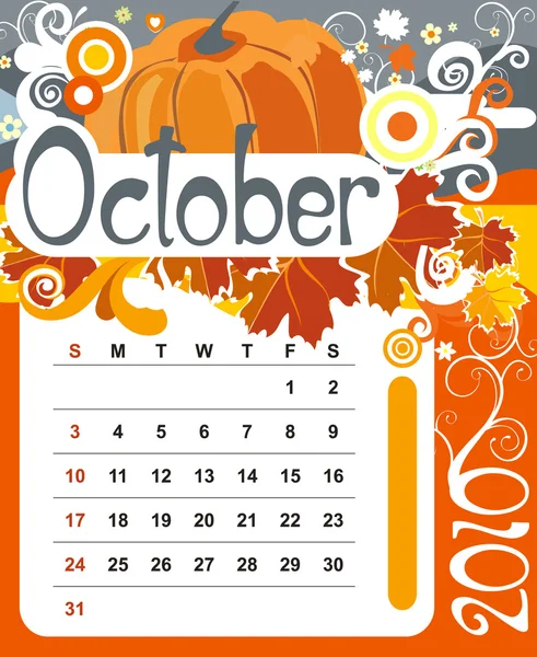 Oktober — Stockvektor