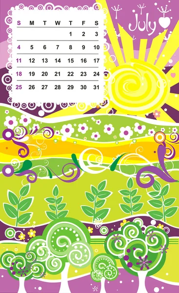 July — Stock Vector