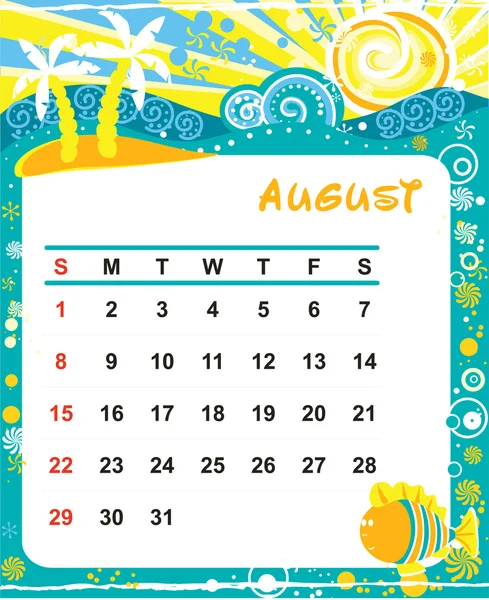 August — Stock Vector
