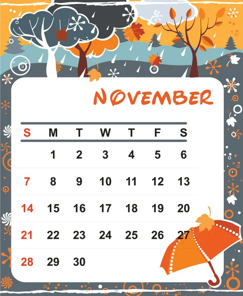Listopad — Stockový vektor
