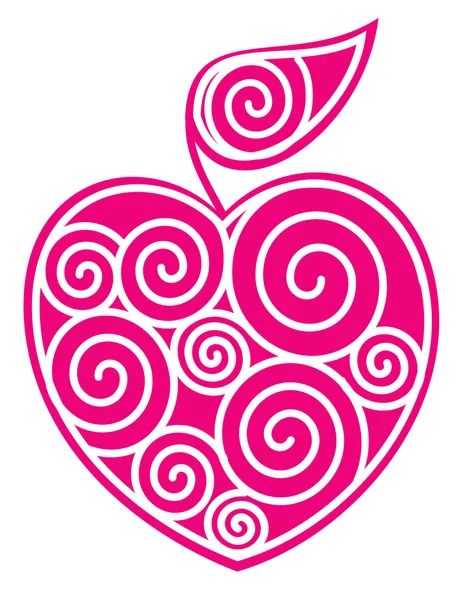 Яблочное сердце — стоковый вектор