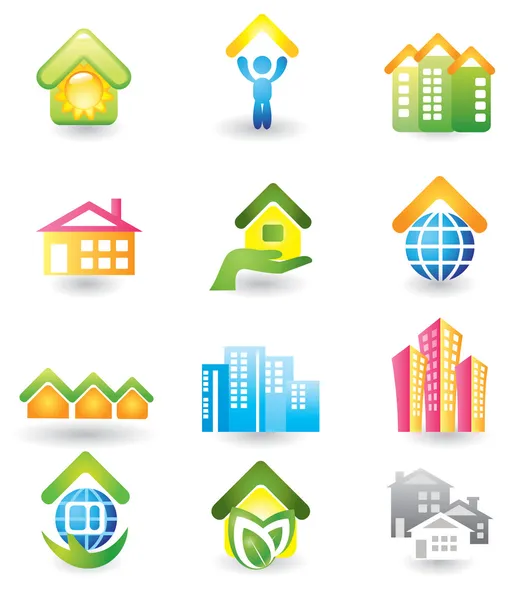 Immobiliare - Set di icone — Vettoriale Stock