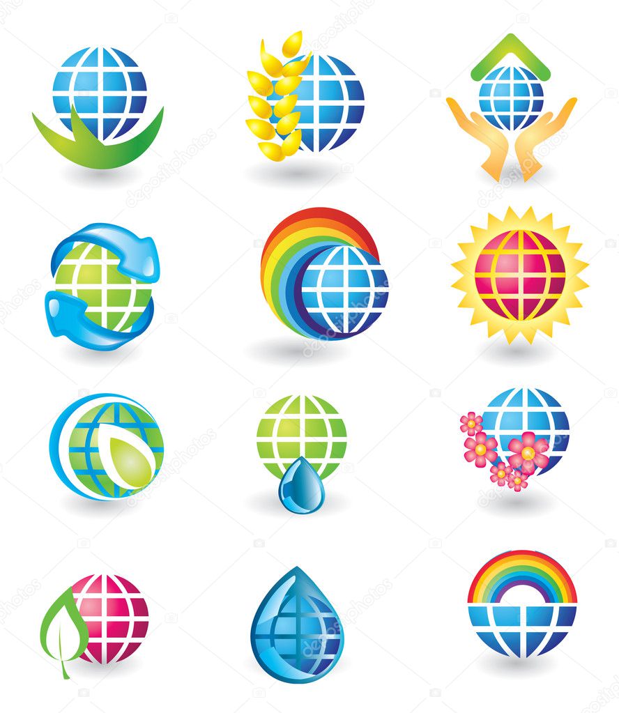 Set of globe design icons