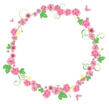 Frame with roses clipart