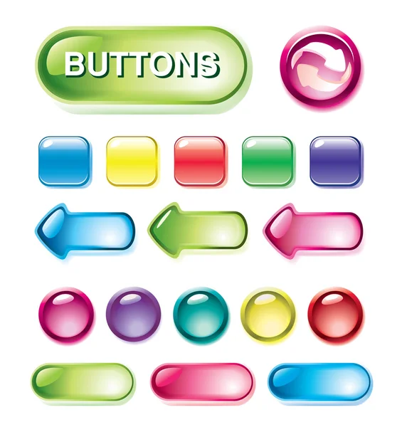 Conjunto de botones brillantes — Vector de stock