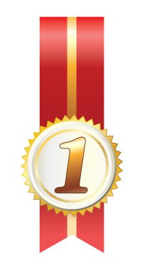 Gold award with ribbons clipart