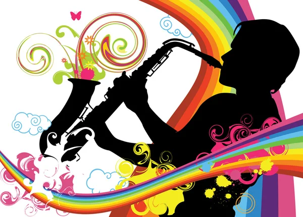 Saxophoniste — Image vectorielle
