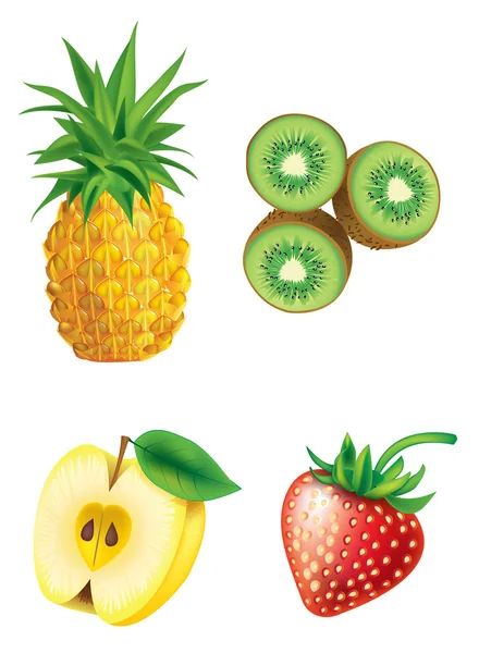 Set van fruit — Stockvector