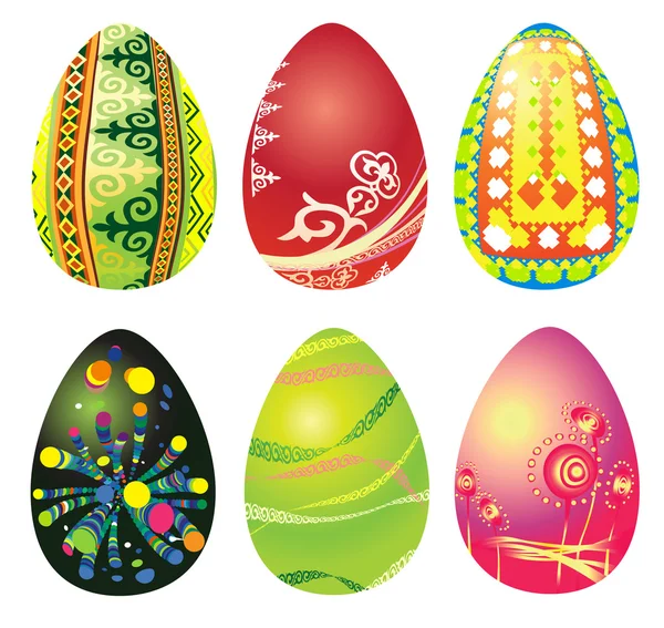 stock vector Set of six Easter eggs