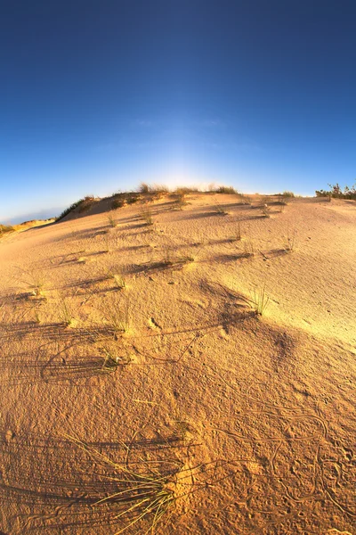 Sandiga dyner på en solnedgång — Stockfoto