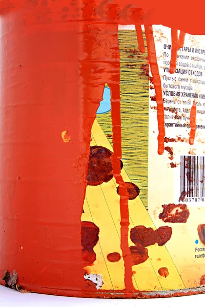 Old container with paint — Stock Photo, Image