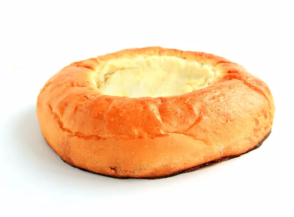 Drożdżówka z serem pot — Zdjęcie stockowe