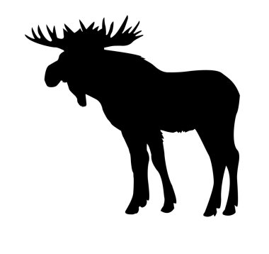 Silhouette moose clipart