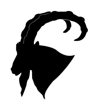  silhouette of the mountain ram clipart