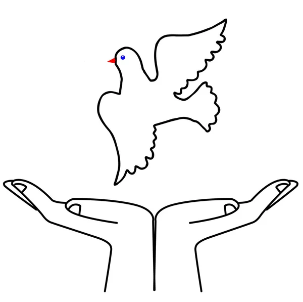 Illustration flying dove — Stock Photo, Image