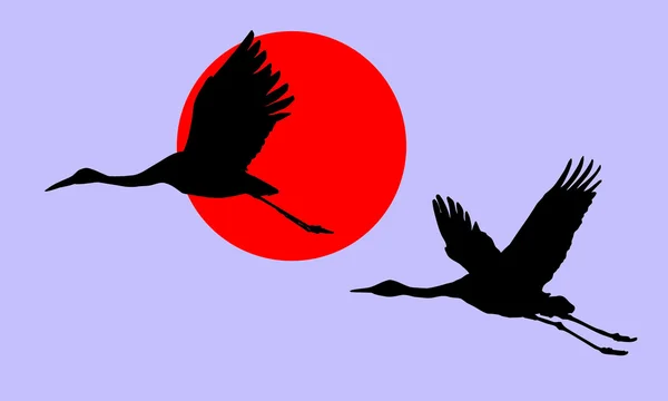 Illustration of the cranes — Stock Photo, Image