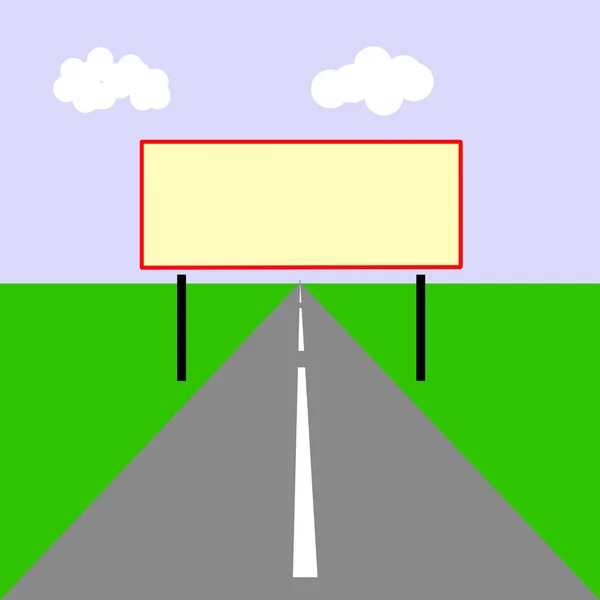 Drawing of the billboard on road — Stock Photo, Image