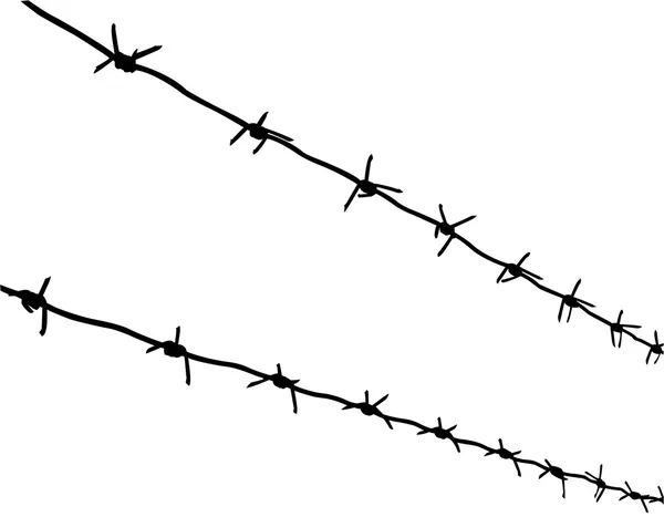 Silhouette of the barbed wire — Stock Photo, Image