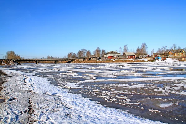 IJsrijden op de rivier — Stockfoto