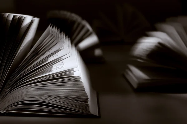 stock image Books on dark background