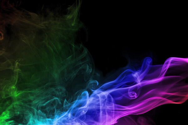 Beautiful color smoke waves