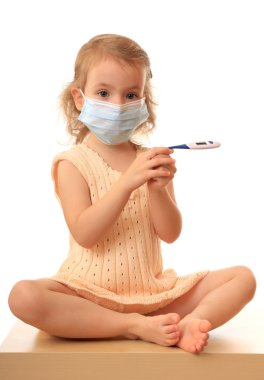 Girl is in medical mask. clipart