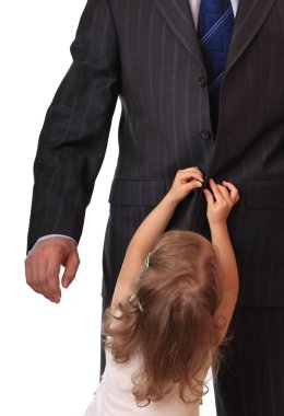 Businessman with little daughter. clipart