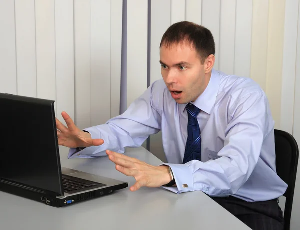 Businessman is in horror — Stock Photo, Image