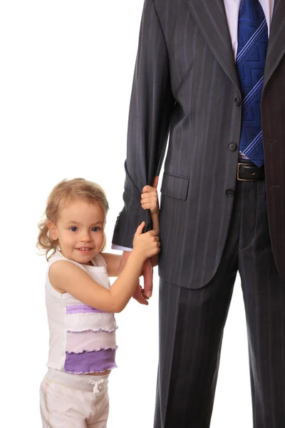 Бізнесмен з маленькою донькою . — стокове фото