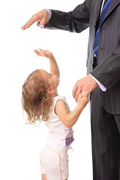 Бізнесмен з маленькою донькою . — стокове фото