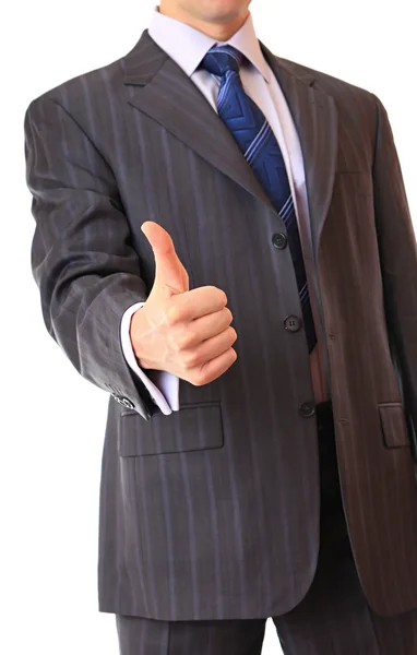 A businessman shows a gesture. — Stock Photo, Image