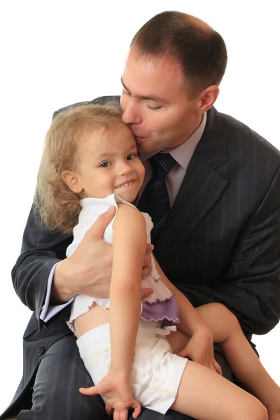 Businessman with little daughter. — Stock Photo, Image