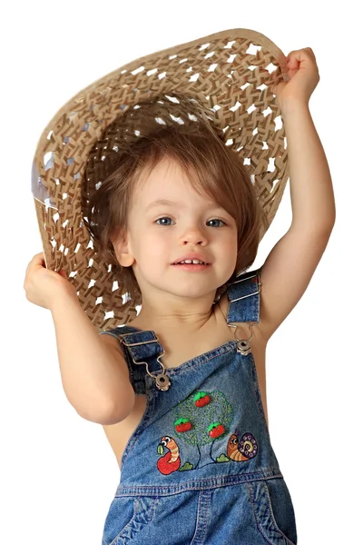 A girl is in a hat. — Stock Photo, Image