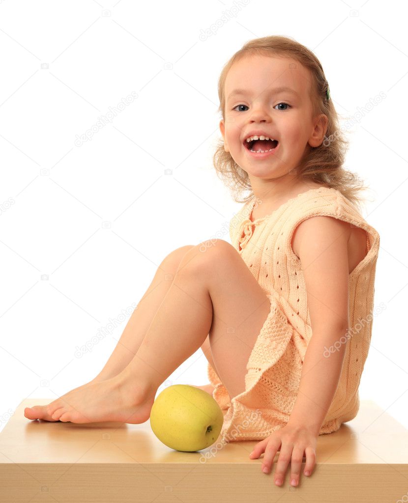 Girl with an apple.