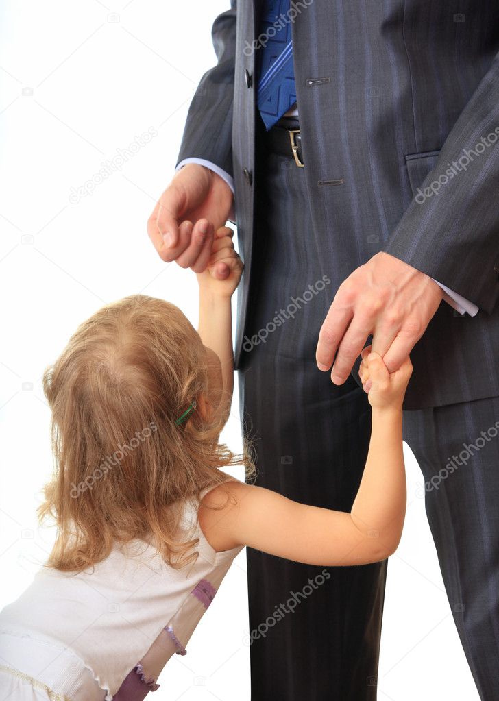 Businessman with little daughter.