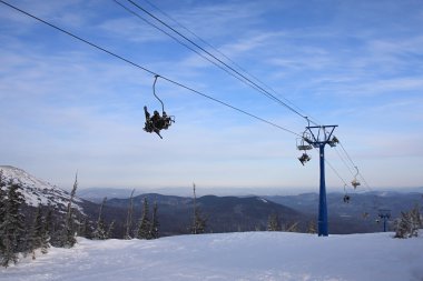 Mountain-skier lift. clipart