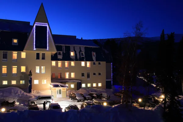 stock image A hotel is in mountains.