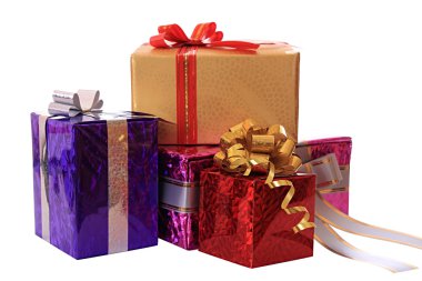 Festively cased gifts. clipart