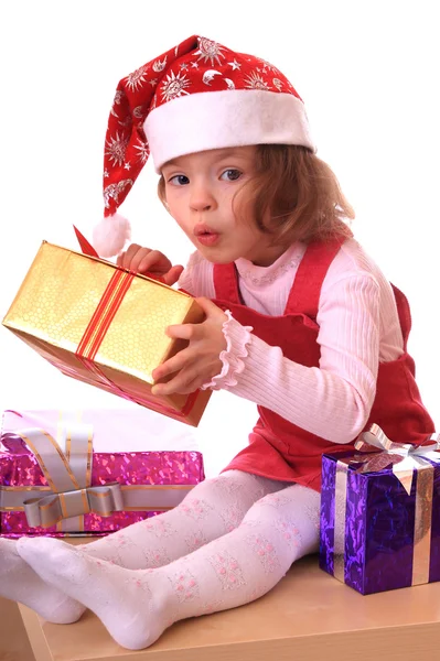 Dívka v vánoční blatník — Stock fotografie
