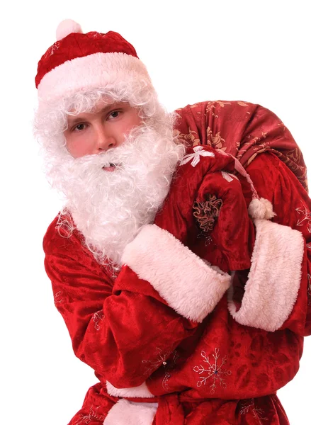 Santa Claus s pytlem dárků. — Stock fotografie