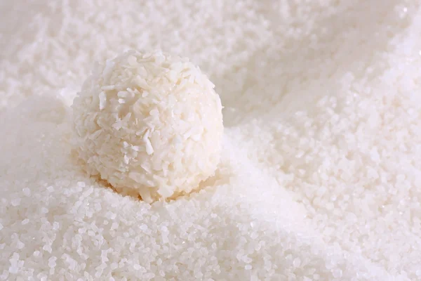 A coconut candy is in sugar. — Stock Photo, Image