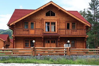 Wooden dwelling-house. clipart