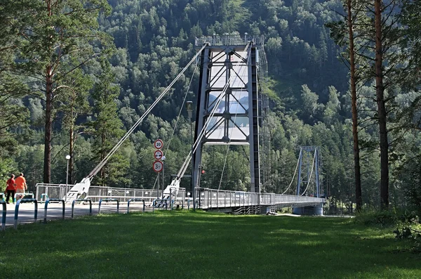 Ponte sospeso attraverso Katun . — Foto Stock