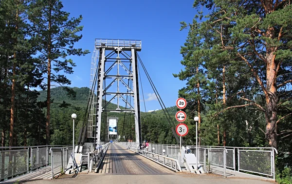 Висячий мост через Катунь . — стоковое фото