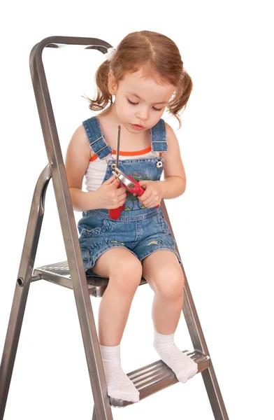 Girl with the tools — Stock Photo, Image