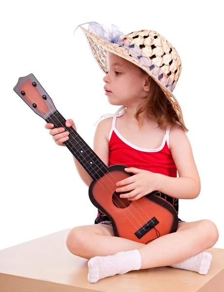 Flicka med gitarr. — Stockfoto