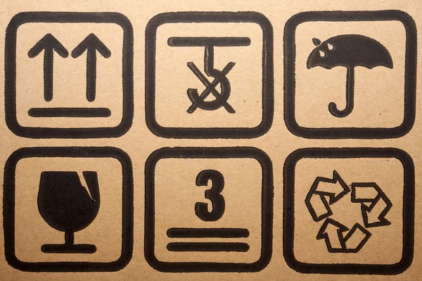 stock image Cardboard box symbols