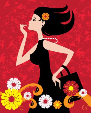 Fashion shopping girl clipart